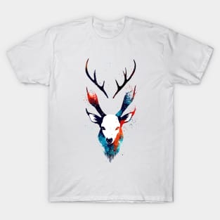 Stag Deer Wild Nature Animal Colors Art T-Shirt